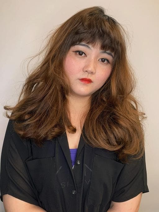 女生中長髮、燙卷、質感溫塑
