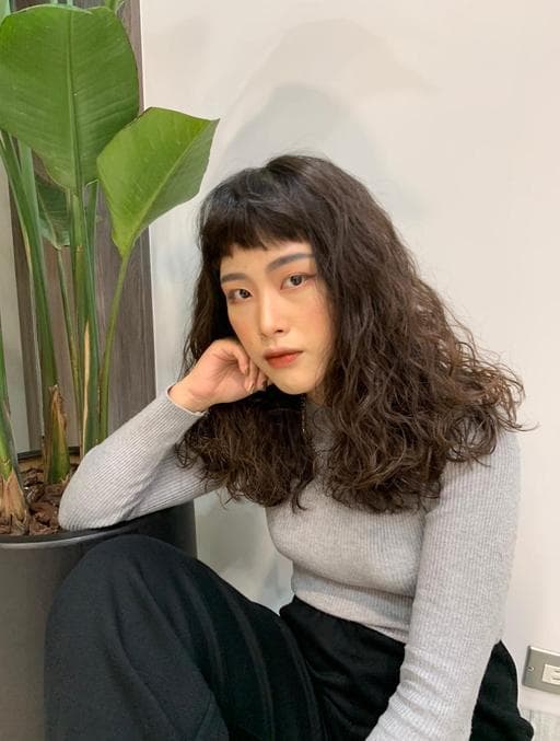 燙卷、女生中長髮、溫塑燙