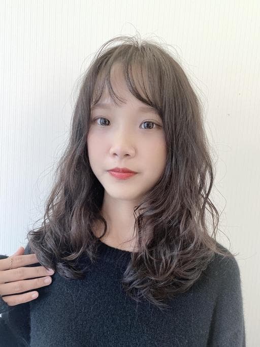 女生長髮、韓式瀏海、溫塑燙