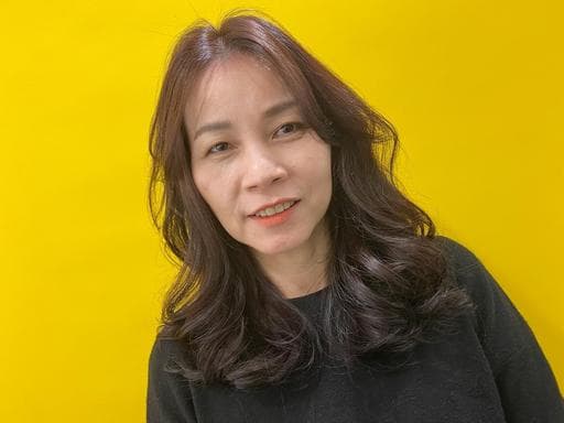 女生中長髮、長瀏海、女生染燙