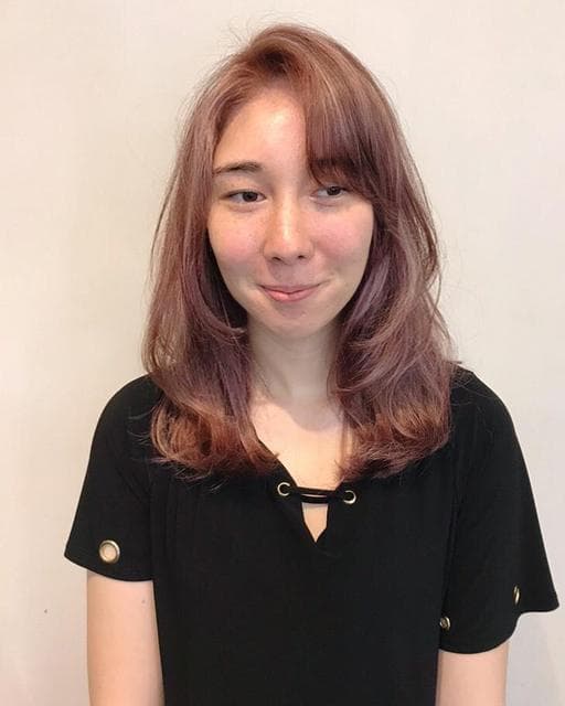 挑染、長瀏海、漂色