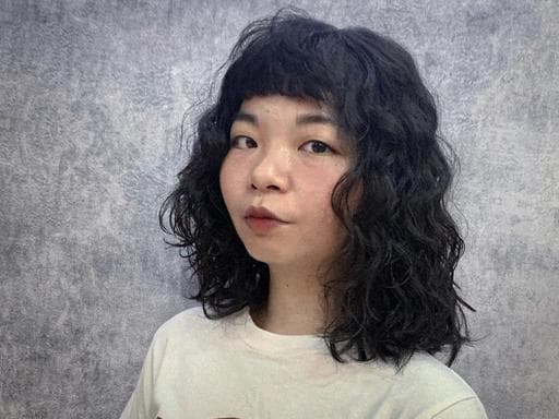 女生中長髮、女生燙髮、溫塑燙
