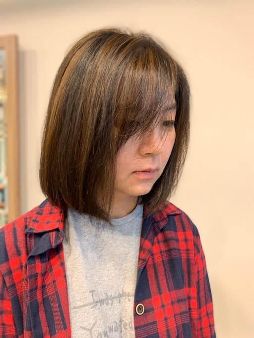 長瀏海、女生中長髮、漂色