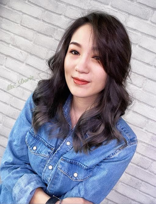 女生中長髮、設計染、棕色系