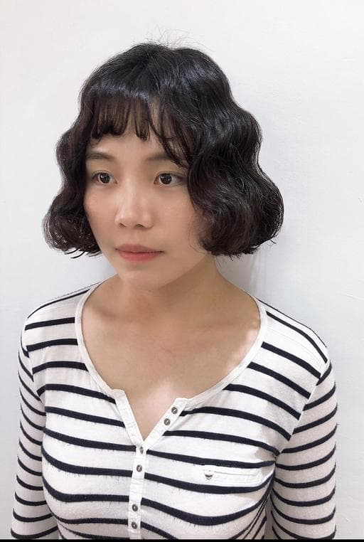 女生中長髮、女生燙髮、溫塑燙