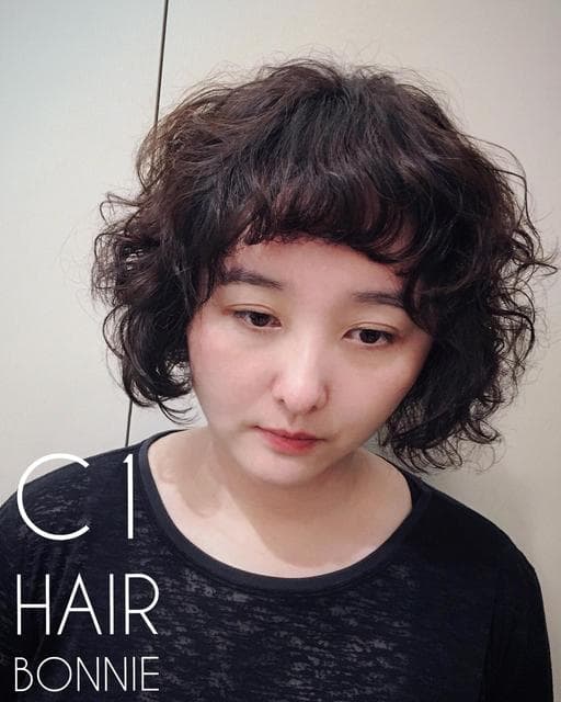 女生短髮、日系、日系捲度
