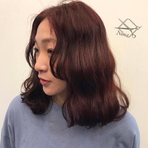 女生中長髮、長瀏海、不用漂髮