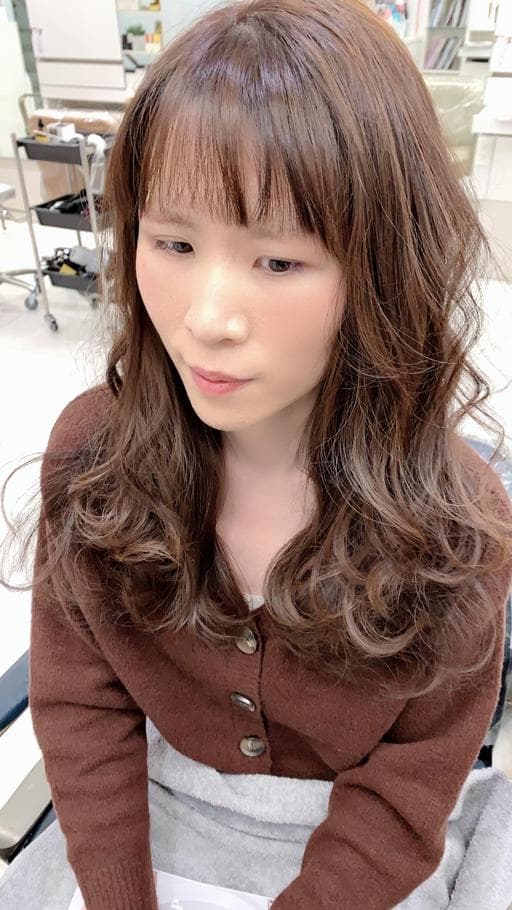 長瀏海、設計染、棕色系