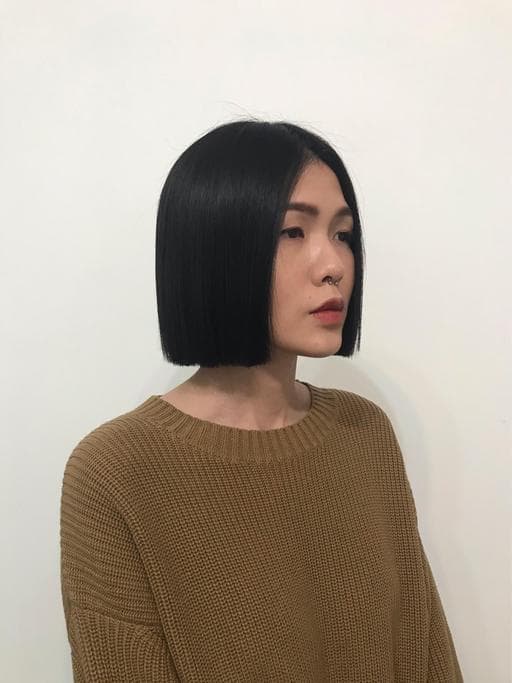 女生短髮、鵝蛋臉、細軟髮
