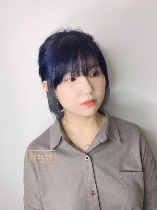 女生短髮、內彎、設計染