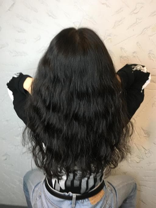女生長髮、溫塑燙、水波紋