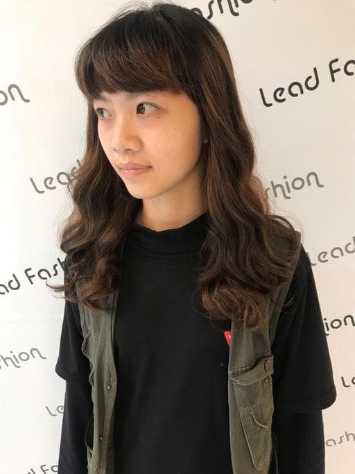 女生長髮、溫塑燙、手撥卷