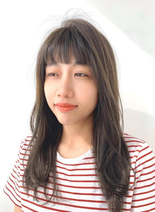 女生長髮、女生染髮、短瀏海