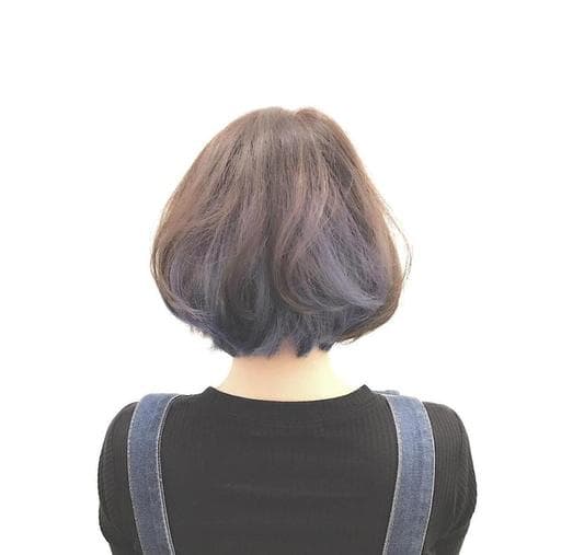 春天花季髮色、女生短髮、霧面