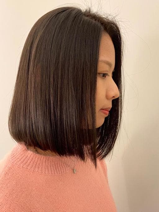 女生中長髮、長瀏海、女生染髮