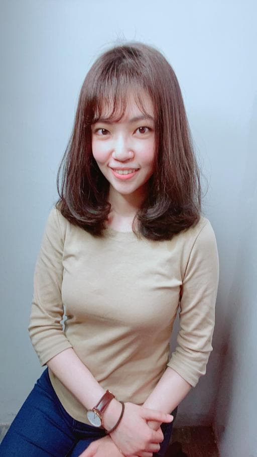 女生中長髮、女生染燙、不用漂髮