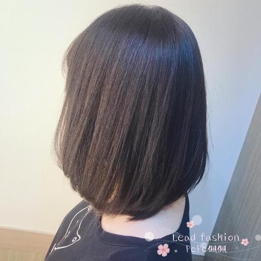 超級自然捲縮毛矯正燙、女生中長髮、燙直