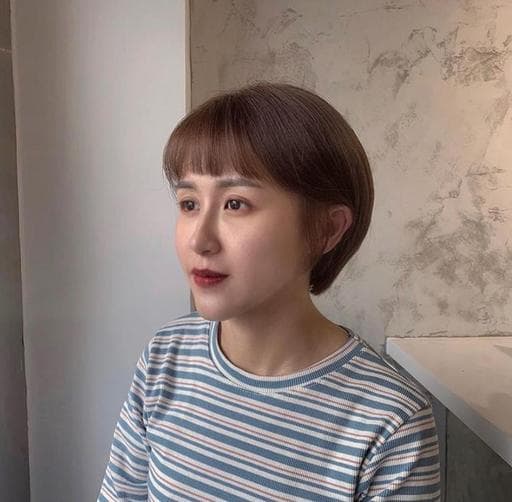 女生染髮、短瀏海、染髮