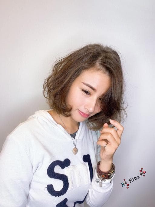 女生短髮、內彎、女生染燙