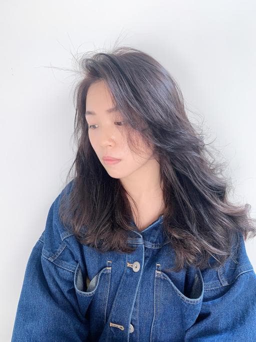長瀏海、漂色、女生長髮