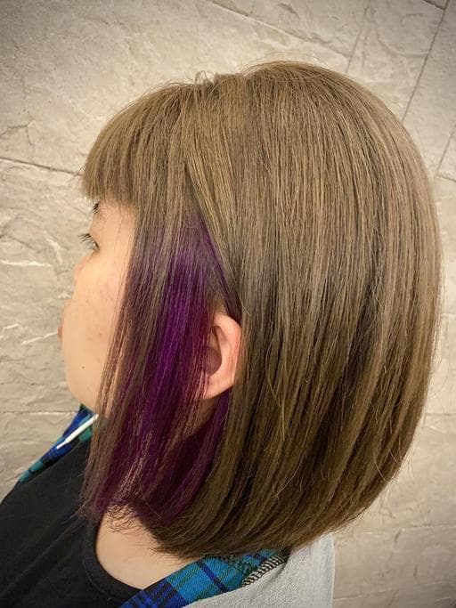 女生中長髮、挑染、漸層挑染