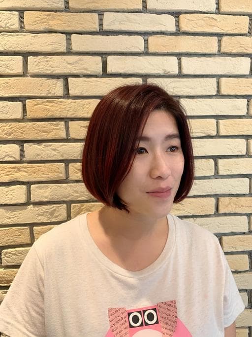 女生短髮、長瀏海、女生染髮