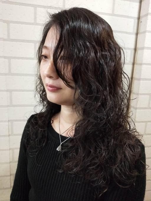 女生燙髮、長瀏海、冷燙