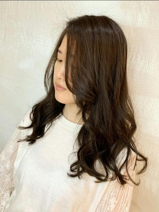 長瀏海、咖啡色系、女生過肩長髮