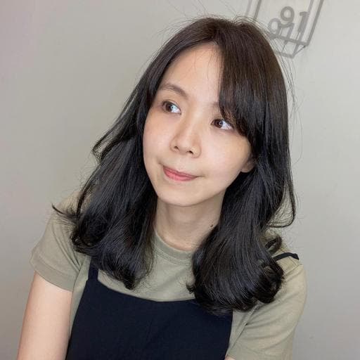 女生染燙、長瀏海、女生染髮