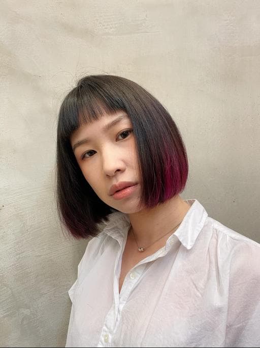 女生染髮、短瀏海、中性髮
