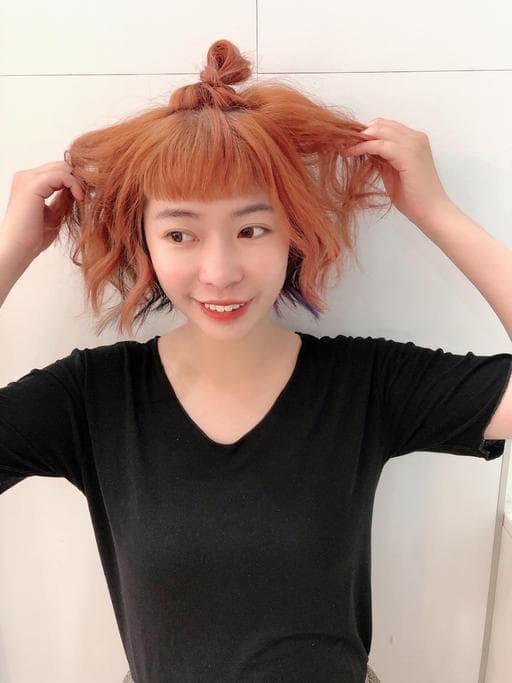 女生短髮、女生染髮、不用漂髮