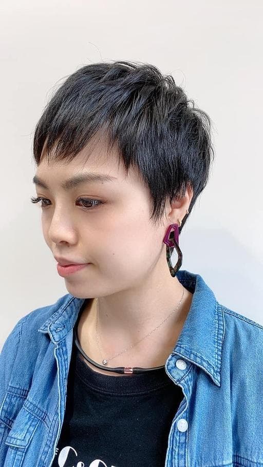 女生短髮、短瀏海、中性髮