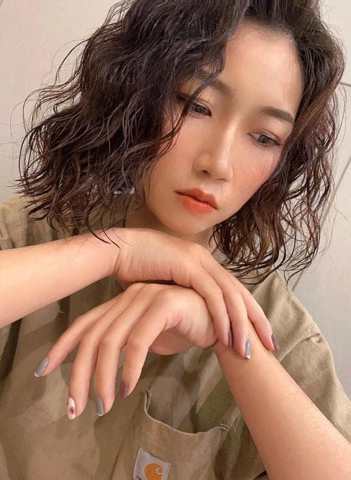 女生短髮、溫塑燙、水波紋