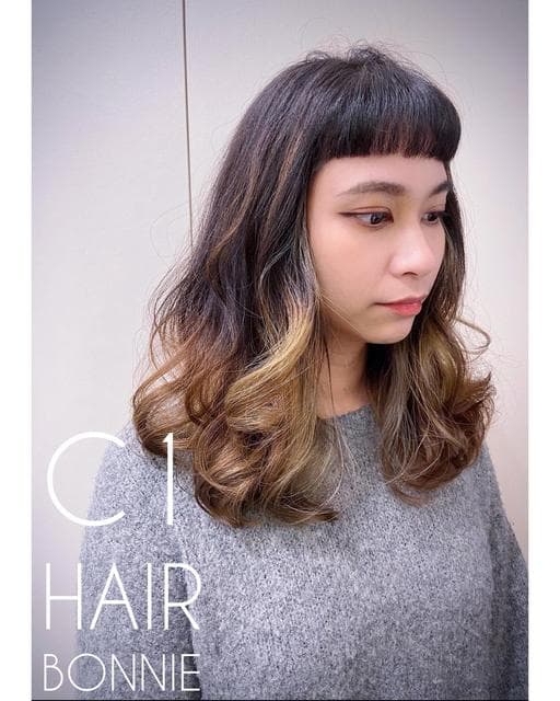 漂色、漸層染、女生過肩長髮