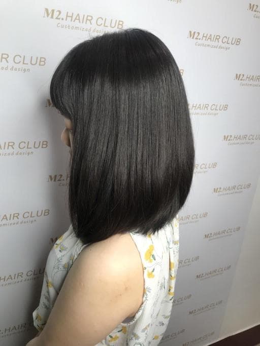 女生中長髮、短瀏海、粗硬髮