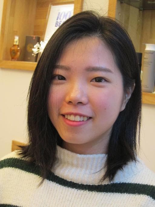 女生中長髮、長瀏海、女生染髮