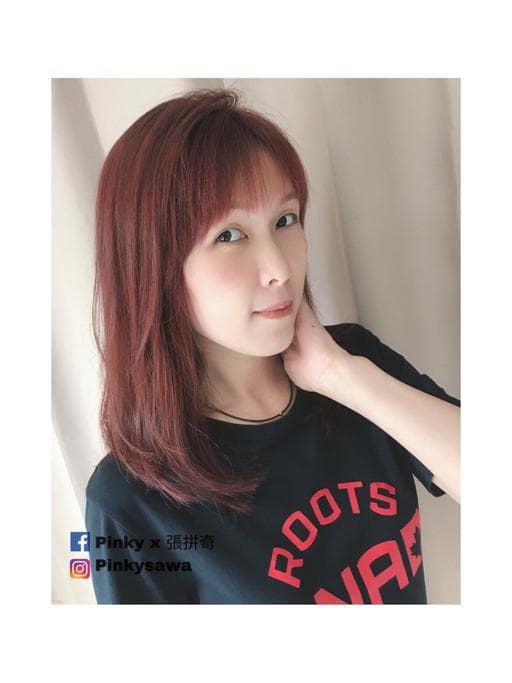 女生中長髮、女生染髮、短瀏海