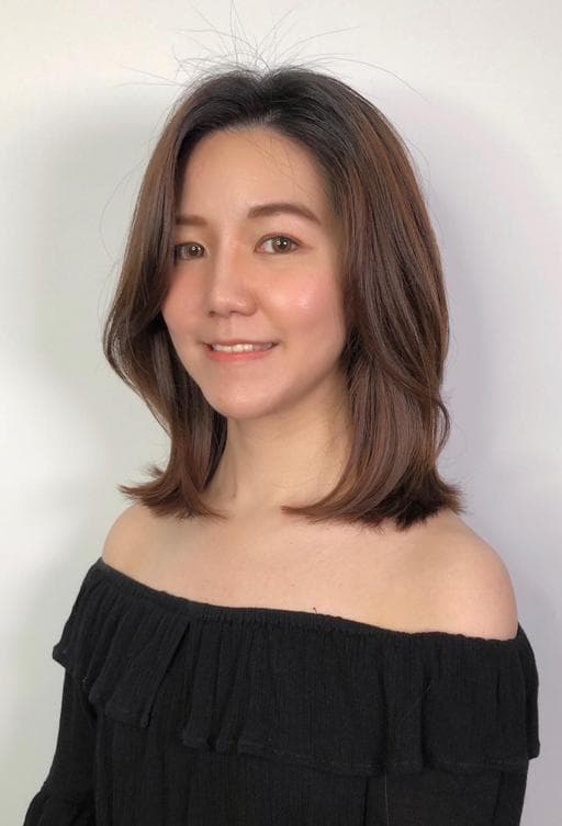 女生中長髮、長瀏海、女生染髮