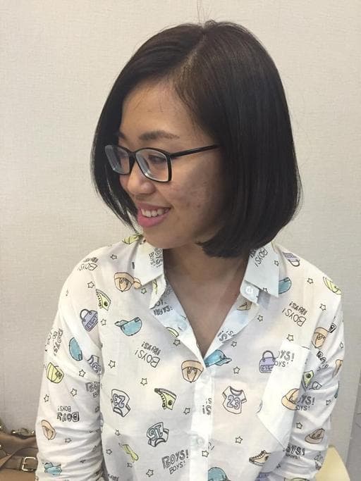 女生短髮、長瀏海、粗硬髮