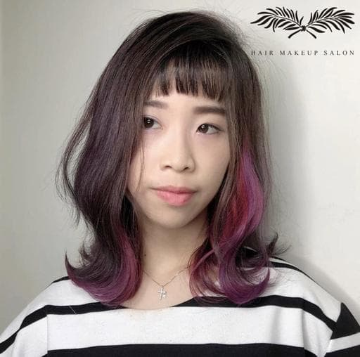 女生中長髮、特殊色、設計染