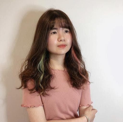 女生長髮、短瀏海、女生染髮