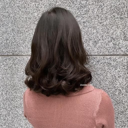 女生中長髮、長瀏海、溫塑燙