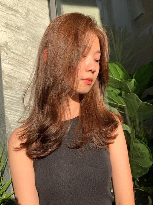 微捲、長瀏海、女生染燙