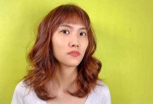 女生長髮、女生染髮、短瀏海