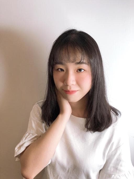 C字燙、女生長髮、短瀏海