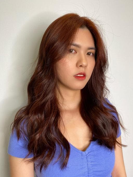 女生染髮、長瀏海、女生長髮