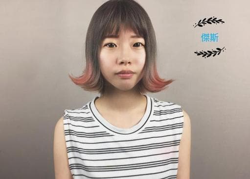春天花季髮色、女生短髮、霧面