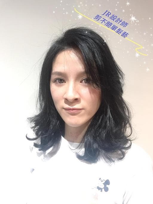 女生中長髮、溫塑燙、髮妝燙