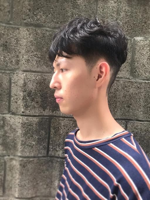 男生短髮、短瀏海、溫塑燙