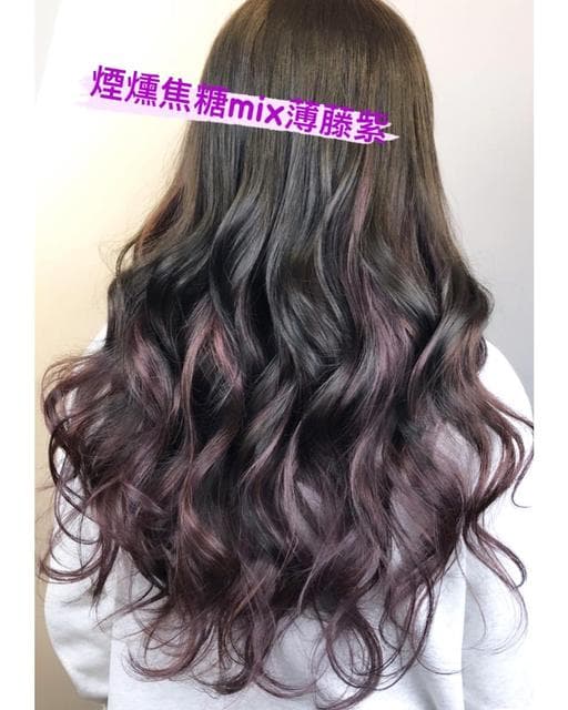 長瀏海、漂色、女生長髮